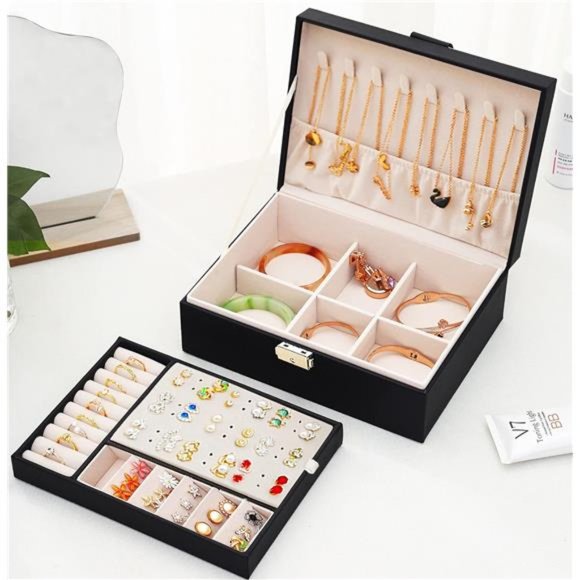 Stud Earring Organizer for Women Stud Jewelry Box for Earrings Necklace Jewelry - Picture 3 of 6